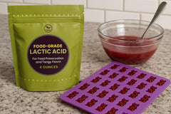 crait measured 1/4 teaspoon of lactic acid on spoon to ensure accurate dosing