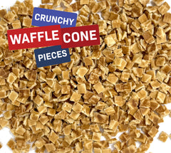 crait close-up of waffle cone texture highlighting crisp baked crunch