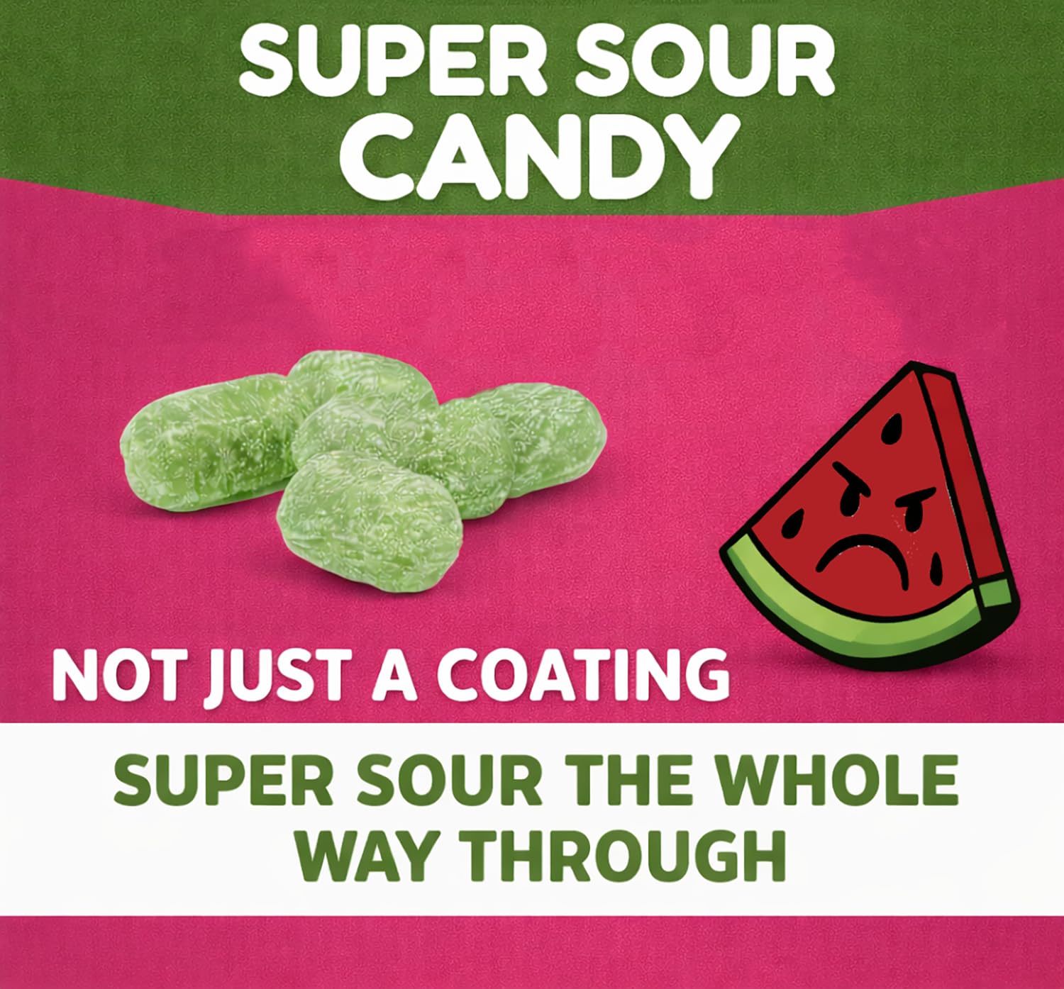 crait close-up of barrel-shaped candies highlighting glossy texture and sour coating