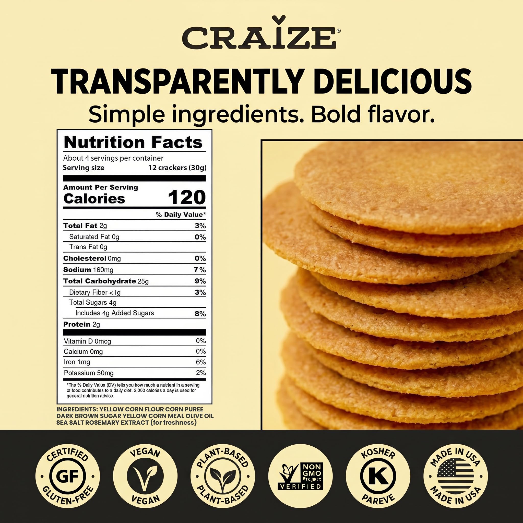 Craize close-up of crisp texture highlighting toasted corn structure and satisfying crunch