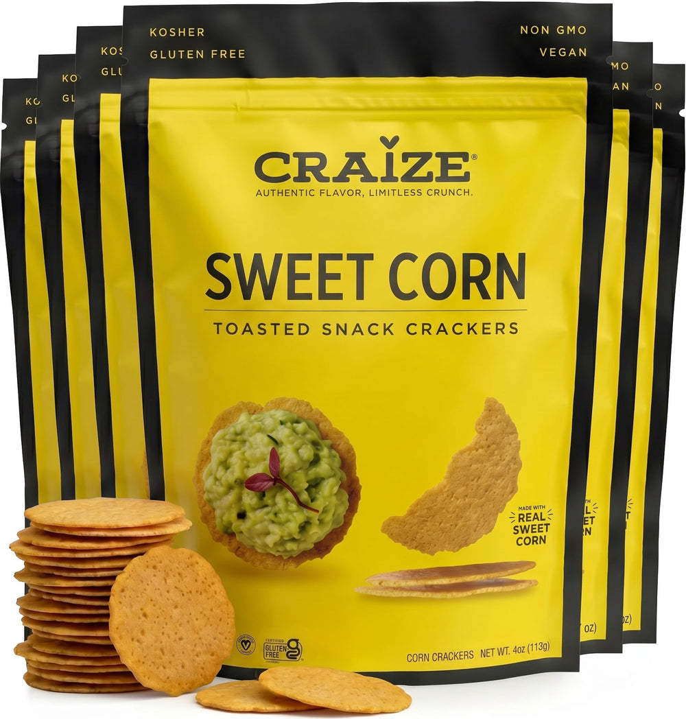 Craize front packaging shows bag and flavor, highlights convenience