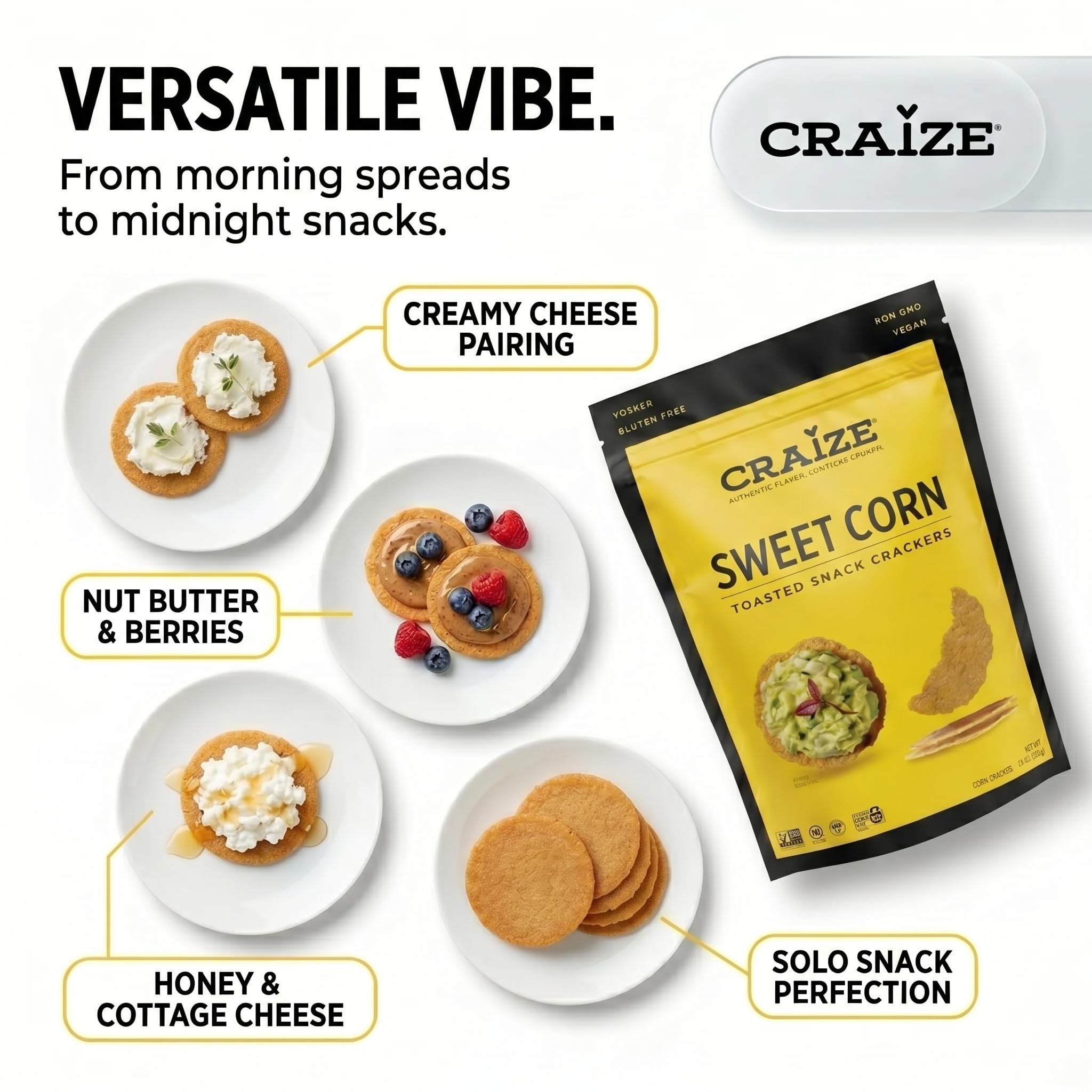 Craize nutrition label and kosher mark for ingredient transparency