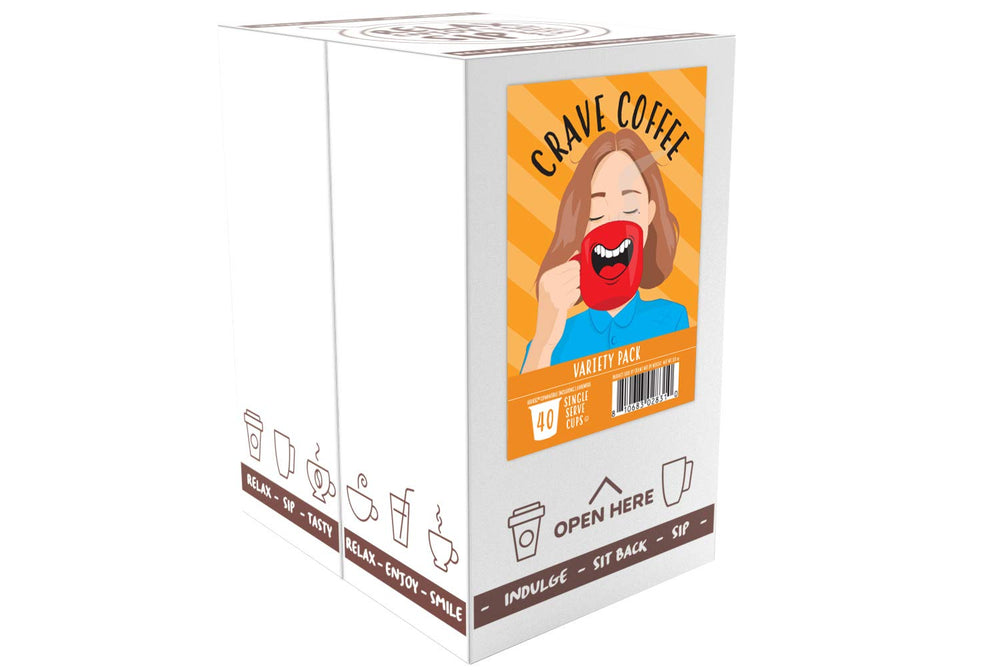 Crave Beverages brewed cup pouring from Keurig-style machine showing convenience