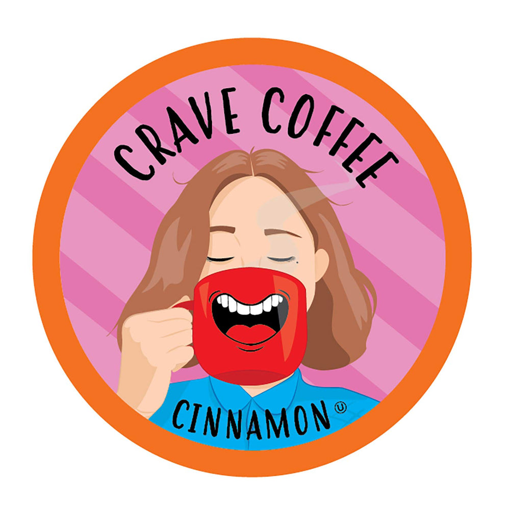 Crave Beverages front packaging showing 40-count cinnamon pods and convenience