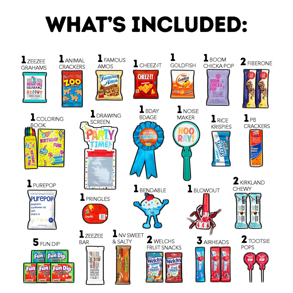 CRAVEBOX open box showing 50-count snack variety for easy sharing