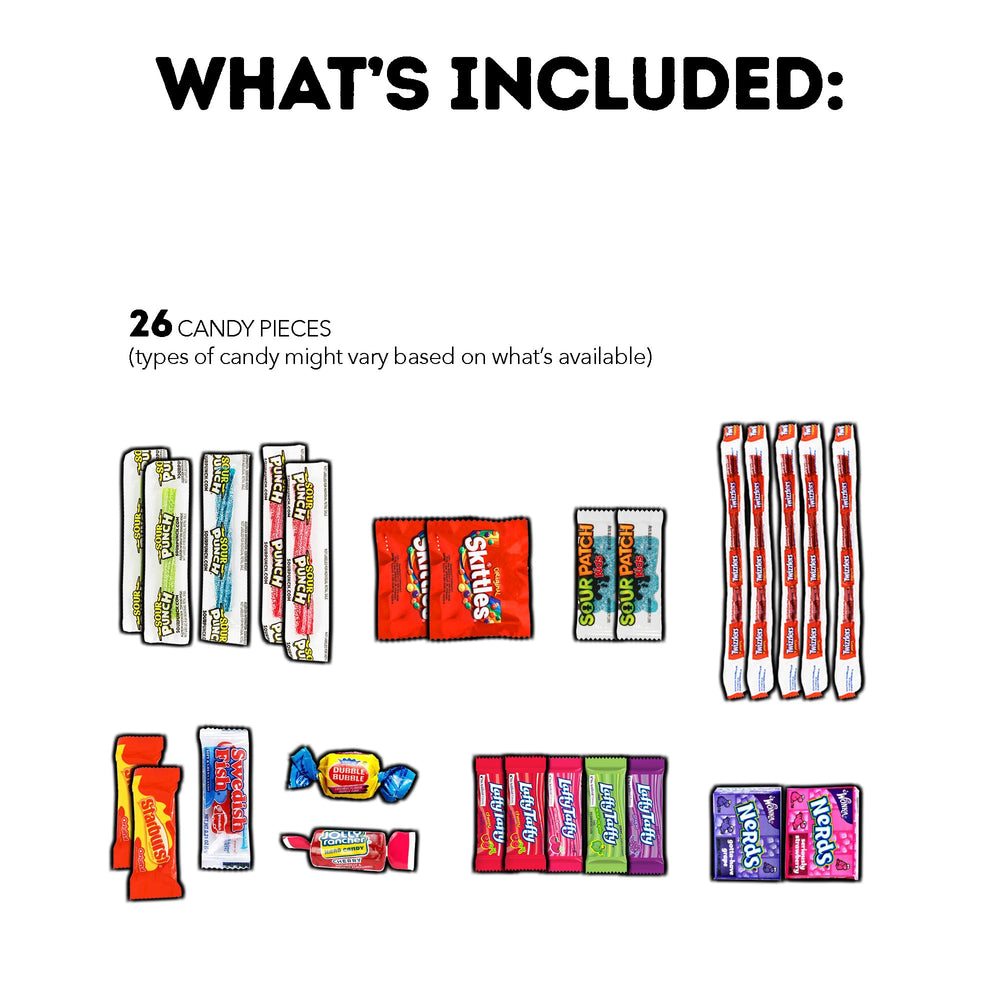 CRAVEBOX individually wrapped items laid out for easy sharing