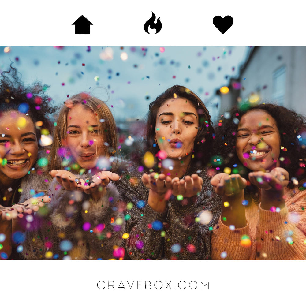 CRAVEBOX label and dimensions visible to confirm size and gift presentation