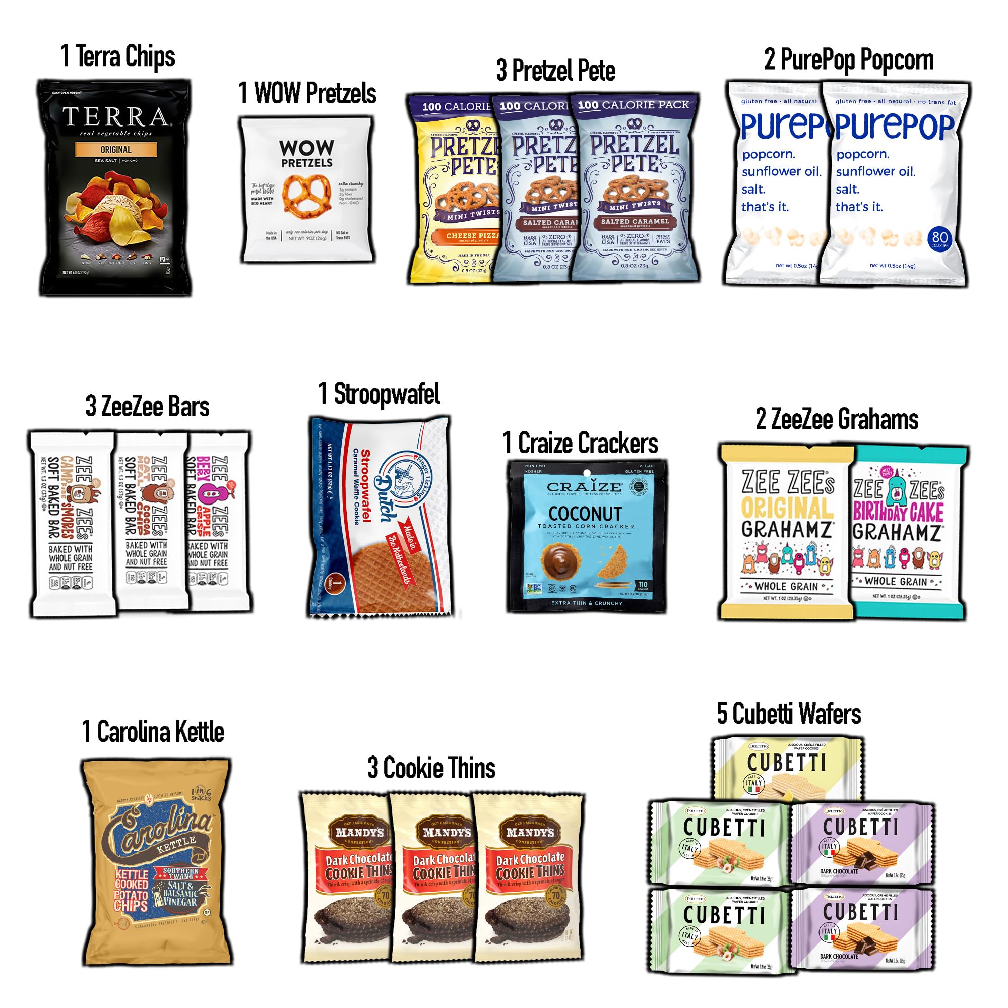 CRAVEBOX open box revealing assorted single-serve snacks for immediate sharing