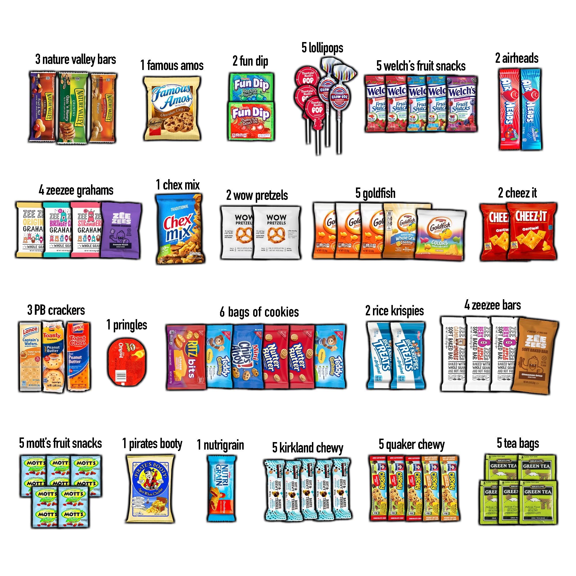 CRAVEBOX open top showing assorted individually wrapped snacks for easy selection