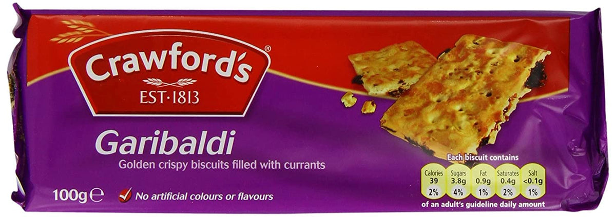 Crawford's front packaging showing 100g pack and classic biscuit branding, ideal for gifting