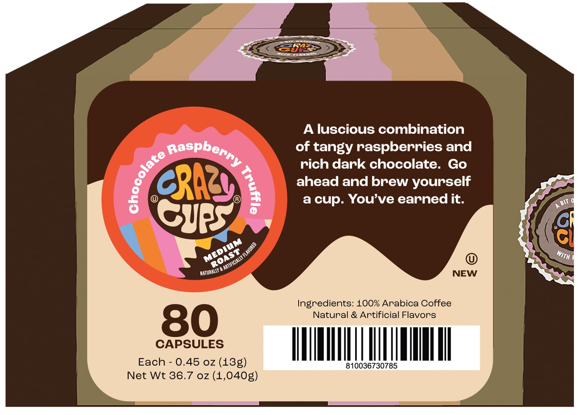 Crazy Cups brewed hot cup highlighting chocolate raspberry aroma for indulgence