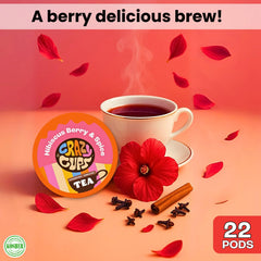 Crazy Cups brewed hot cup steaming to show warming spice comfort benefit