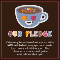 Crazy Cups brewed hot cup showing steam and rich chocolate-raspberry aroma