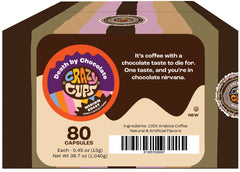 Crazy Cups pod top label detail highlighting compatibility with Keurig brewers