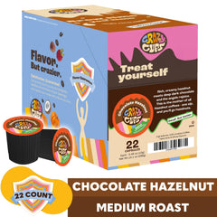 Fresh brewed Crazy Cups decaf hazelnut cup showcasing smooth medium-roast flavor