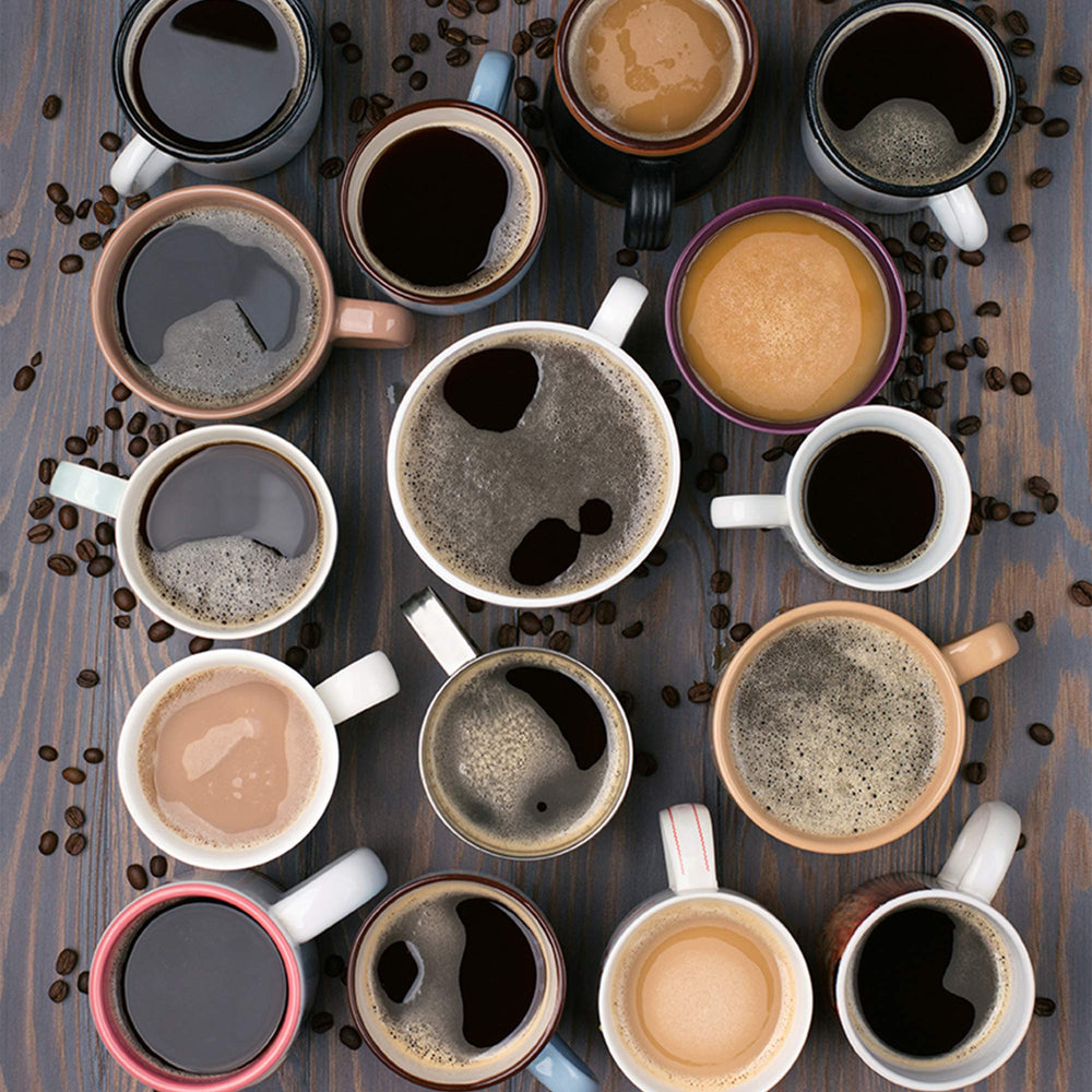 Crazy Cups 30-count pack next to a mug showing size and portion scale