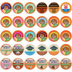 Crazy Cups front packaging showing 30-count sampler and variety benefits