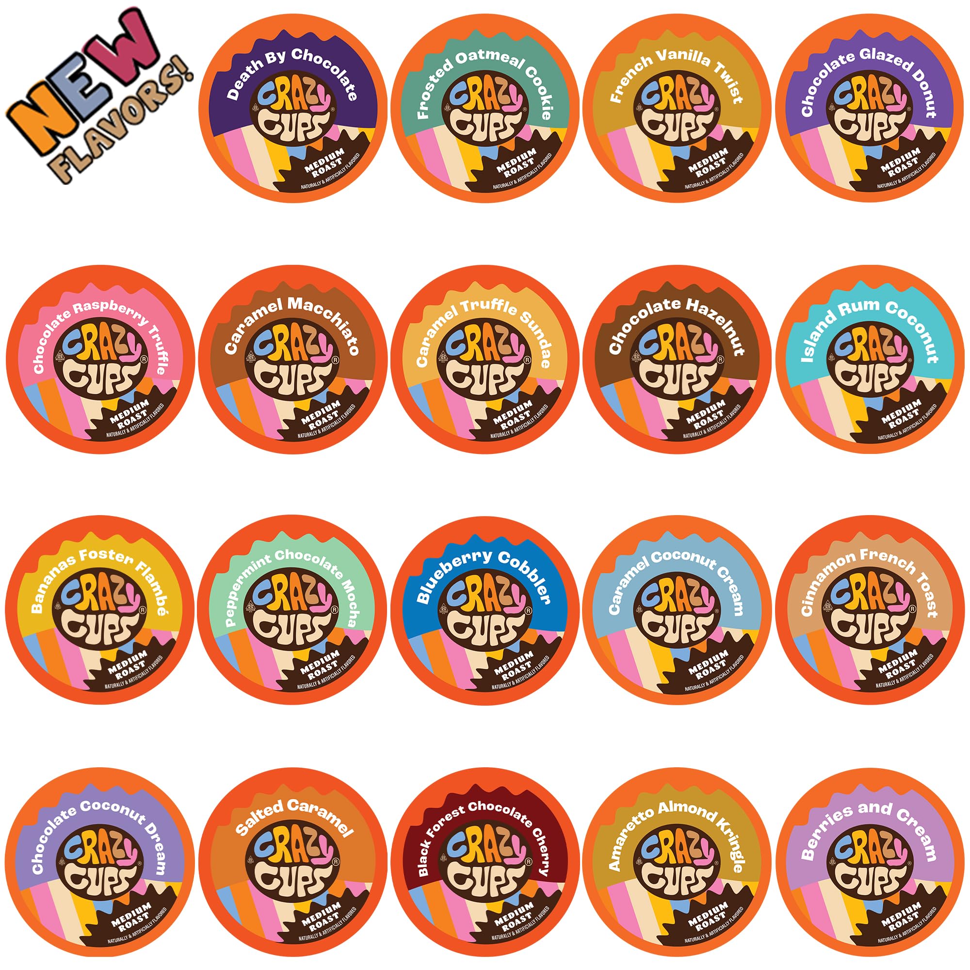 Crazy Cups front packaging showing variety pack and convenient single-serve pods