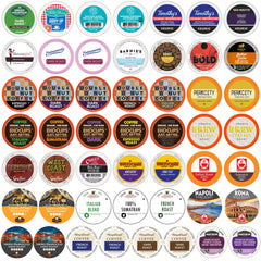 Crazy Cups front packaging showing 50-count variety and bold roast promise