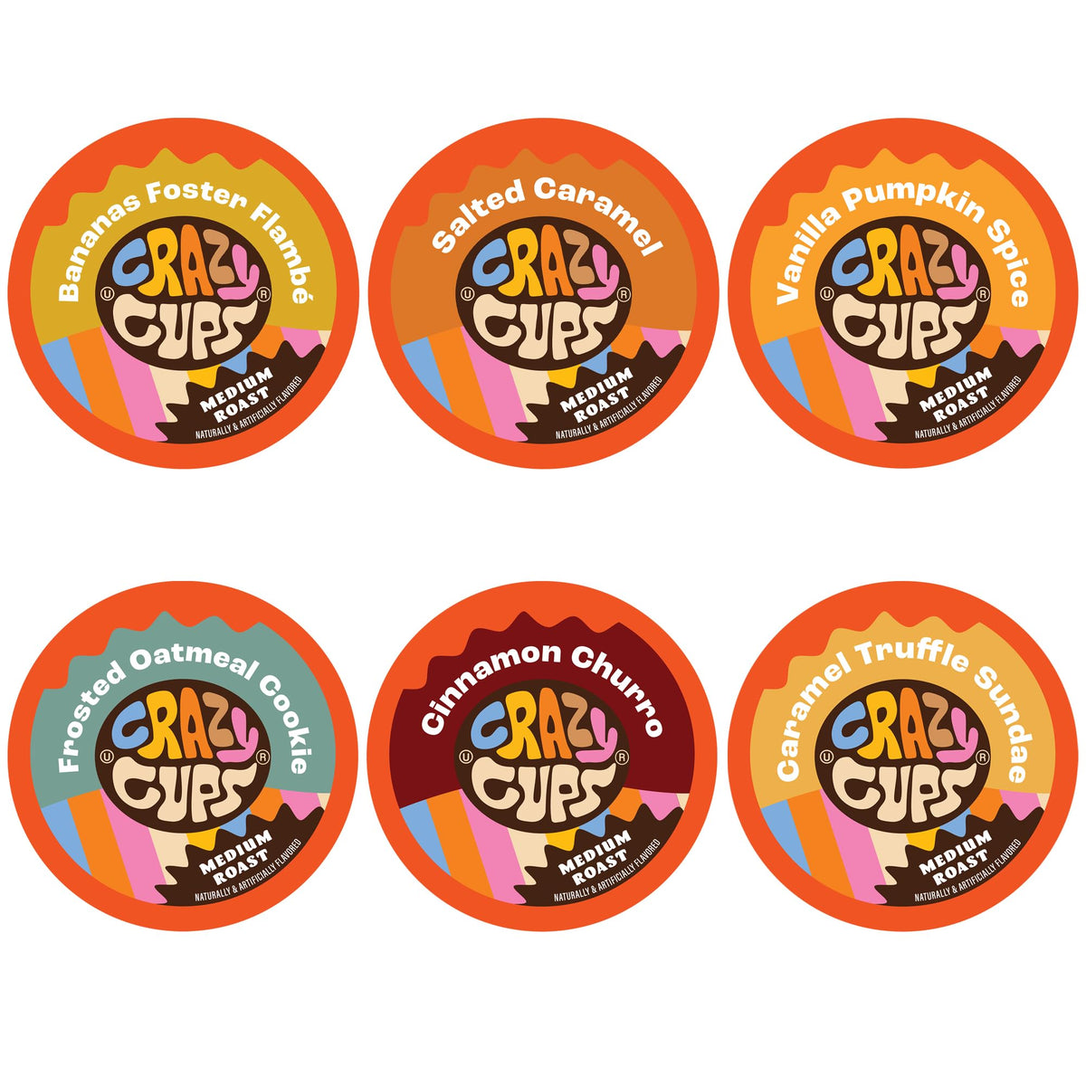 Crazy Cups front packaging showing variety pack and benefits