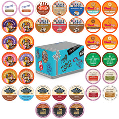 Crazy Cups front packaging showing 36-count variety, highlights convenient assortment