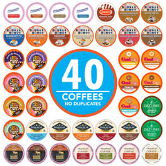 Crazy Cups front packaging showing 40-count sampler and variety benefits