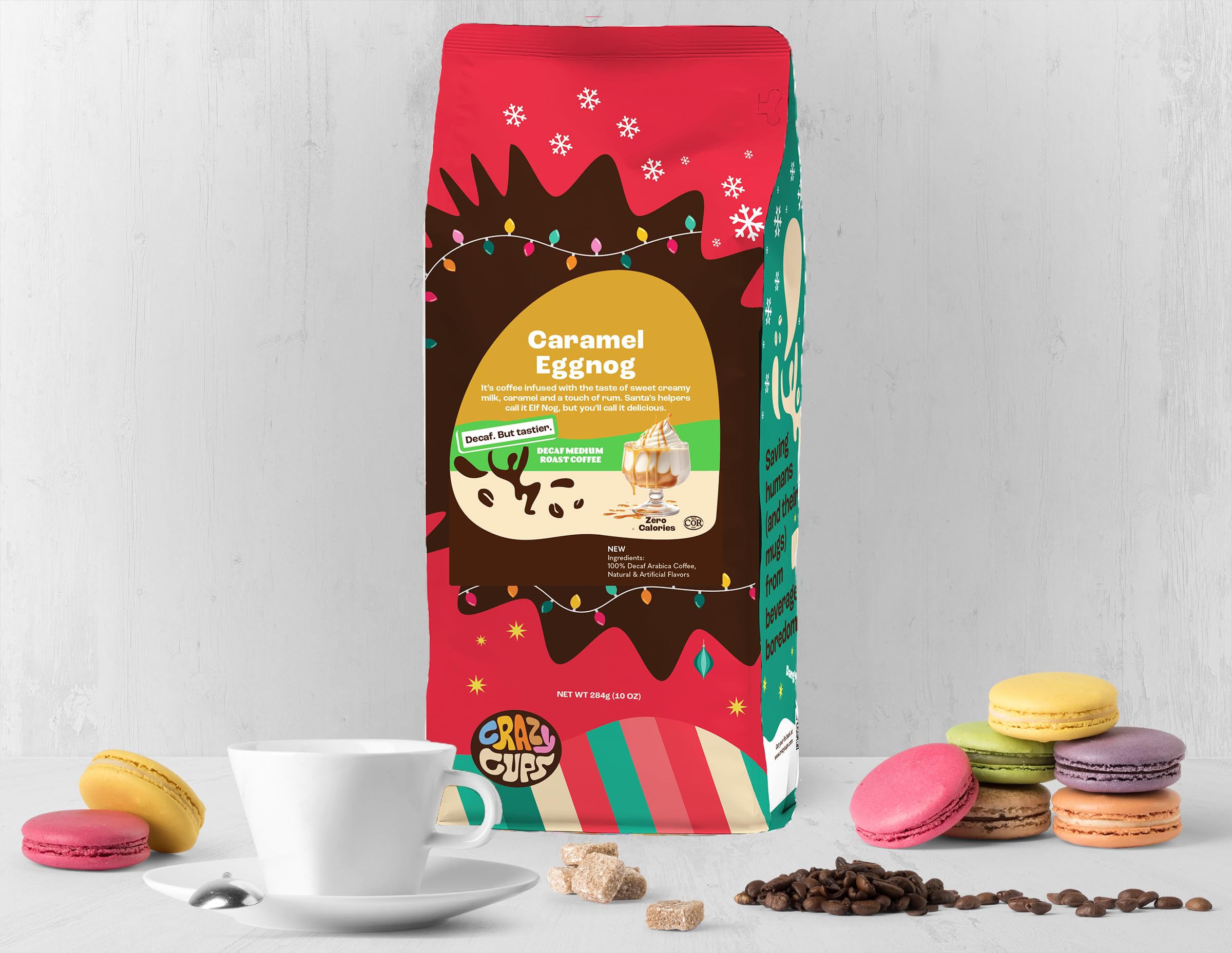 Crazy Cups Holiday Spice close-up of grounds highlighting rich aroma and warmth