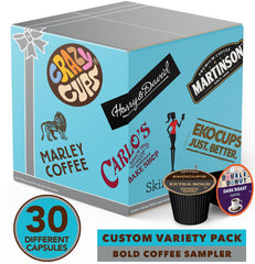 Crazy Cups pod close-up displaying capsule detail and easy Keurig compatibility