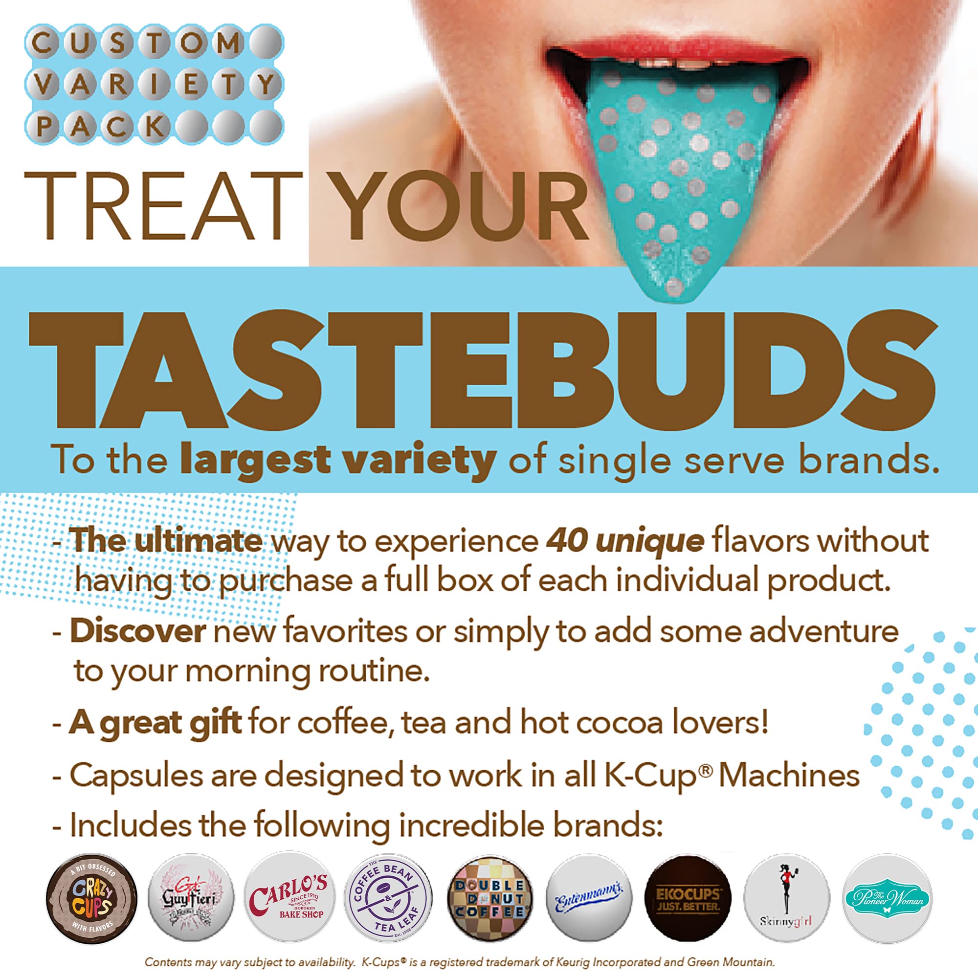 Crazy Cups assortment of pods spread out showing many flavor options