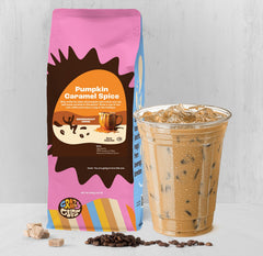 Crazy Cups 10 oz bag next to measuring scoop for portion clarity