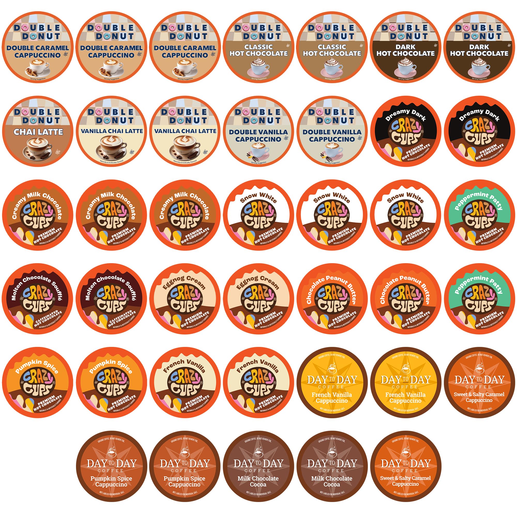 Crazy Cups front packaging showing assorted flavors and gift-ready appearance