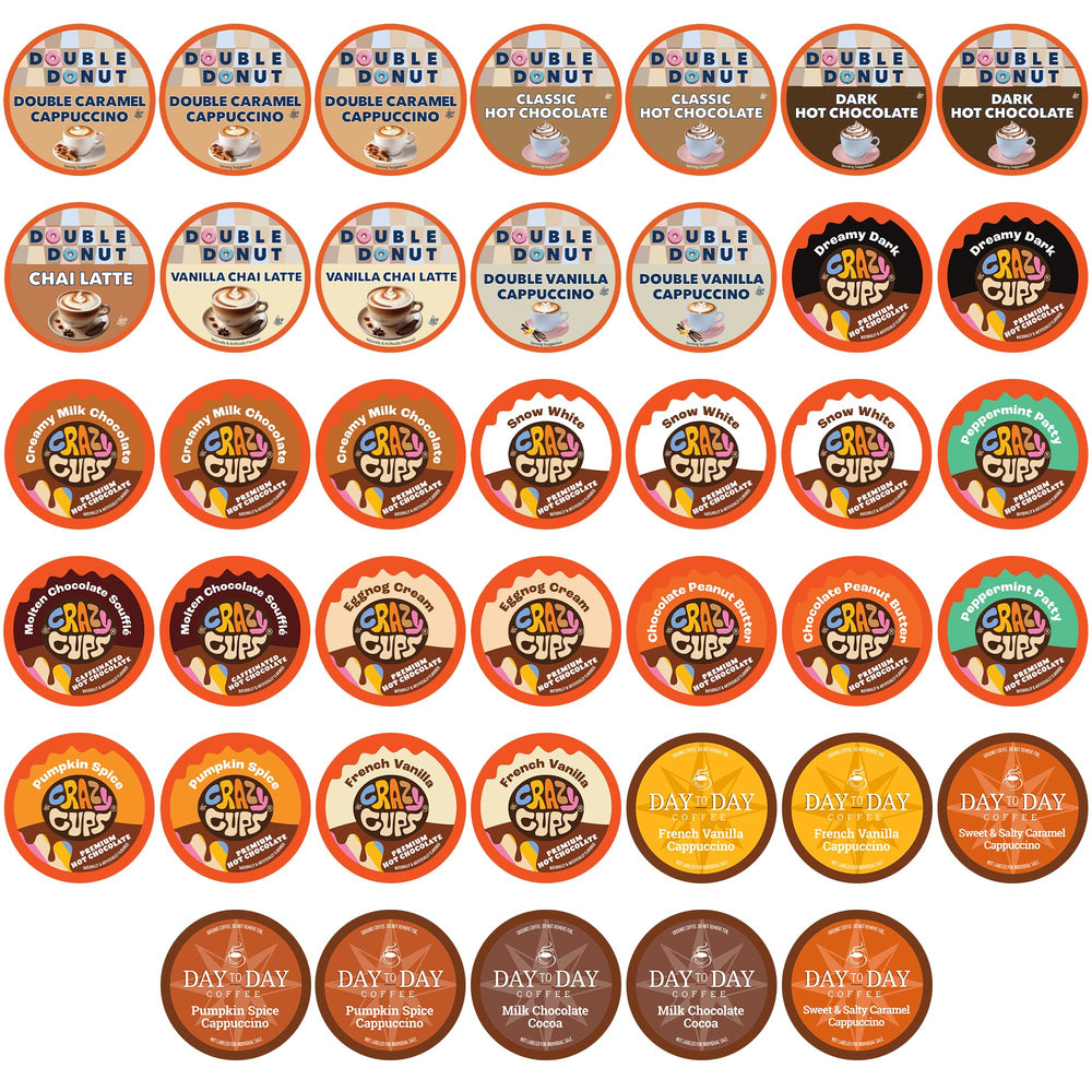 Crazy Cups front packaging showing assorted flavors and gift-ready appearance