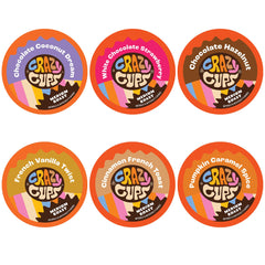 Crazy Cups variety pack front packaging showing flavors and 24-count — clear gift-ready presentation
