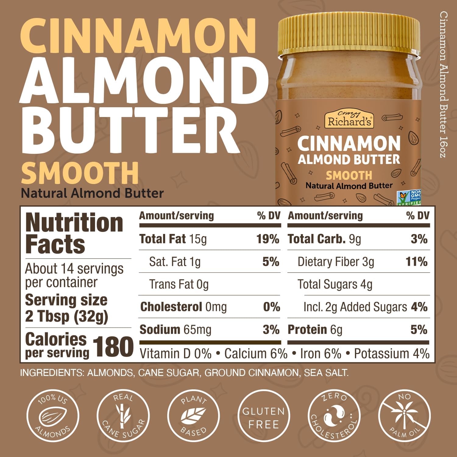 Crazy Richard's close-up texture highlighting creamy almond spread consistency