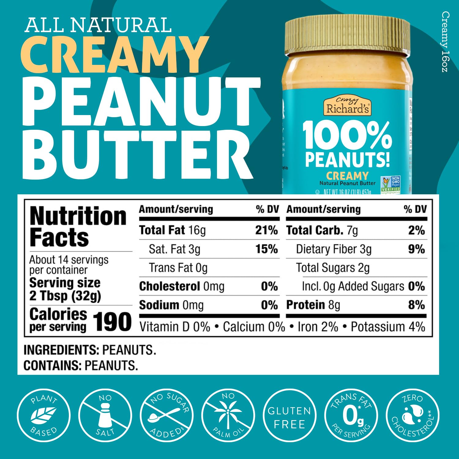 Crazy Richard's creamy peanut butter spoon close-up demonstrating ultra-smooth texture and spreadability