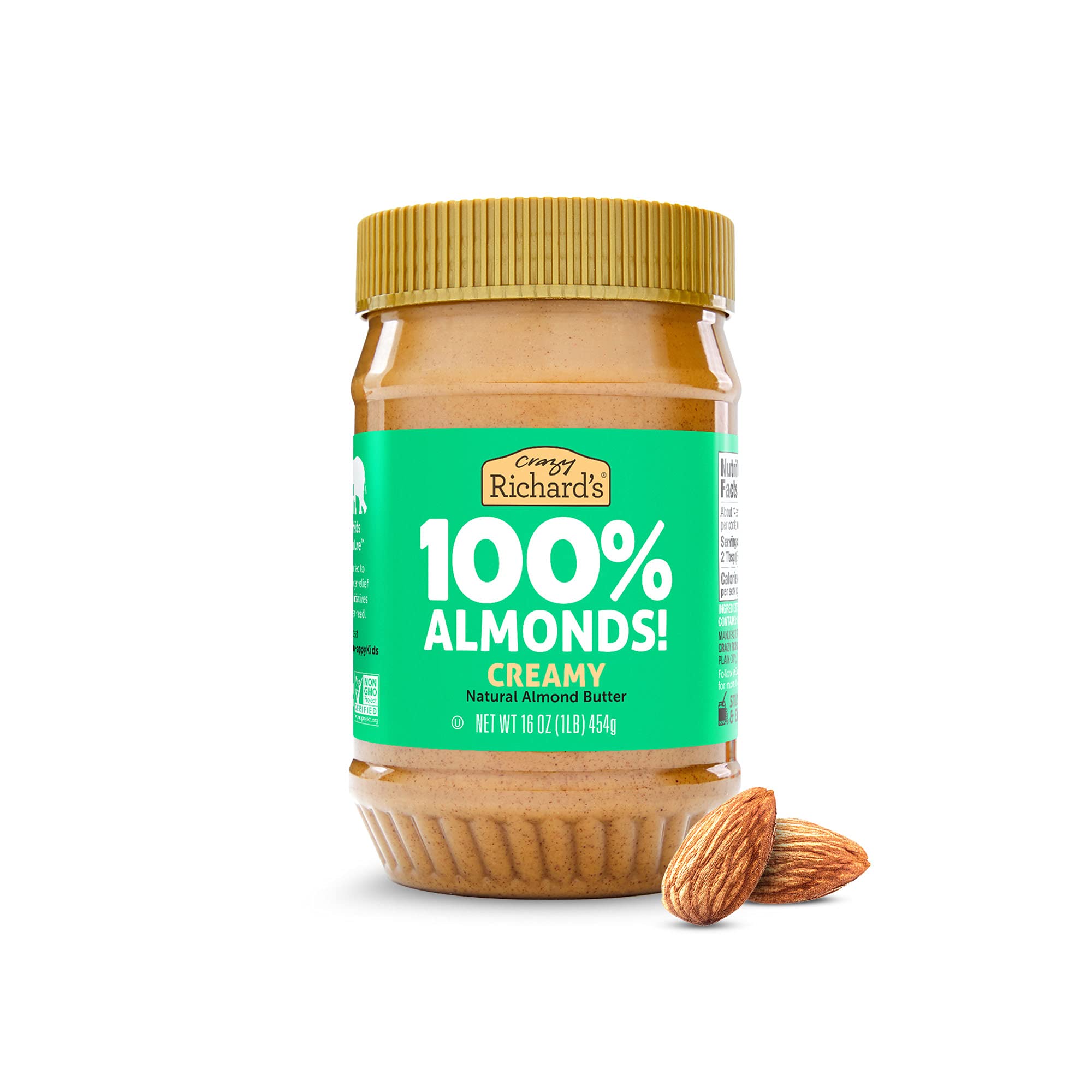 Crazy Richard's front packaging showing clean label and no added sugar benefit