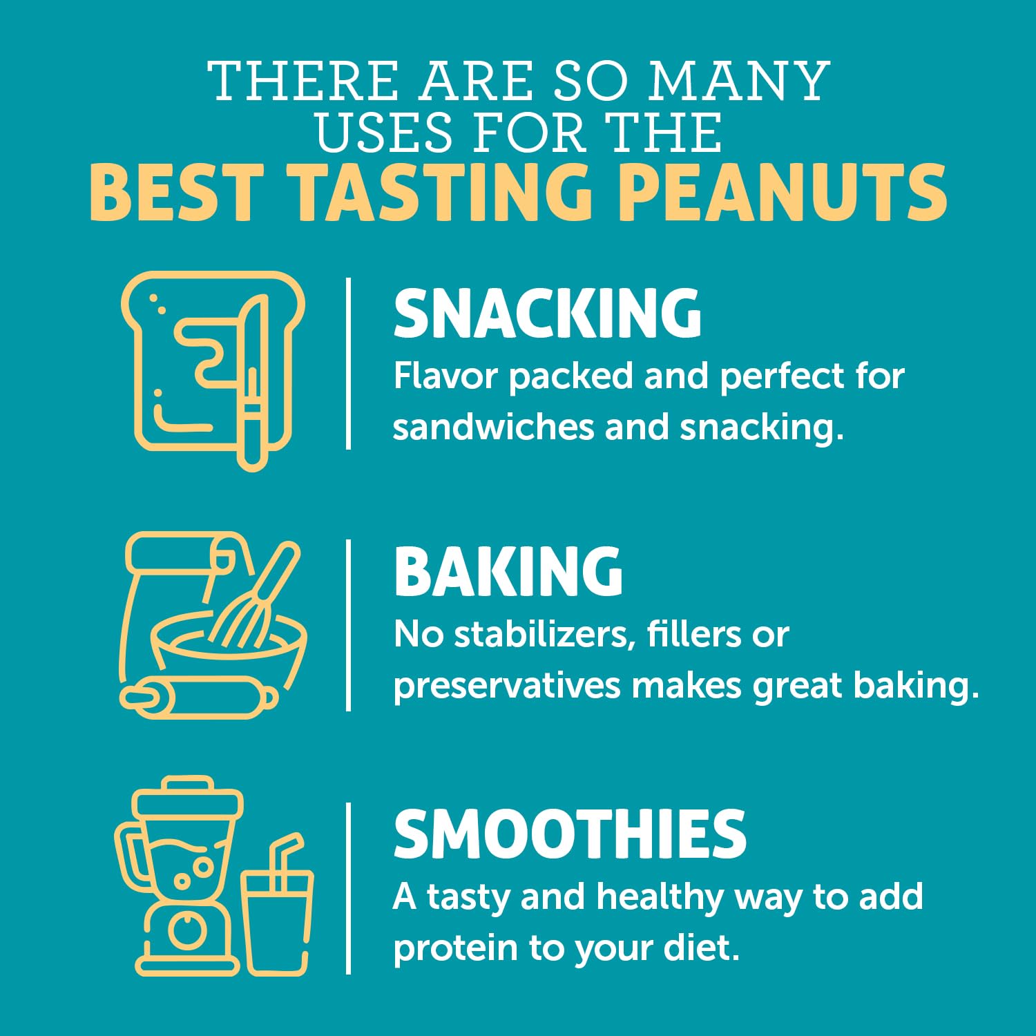 Crazy Richard's ingredient label showing 100% peanuts and no added sugars benefit