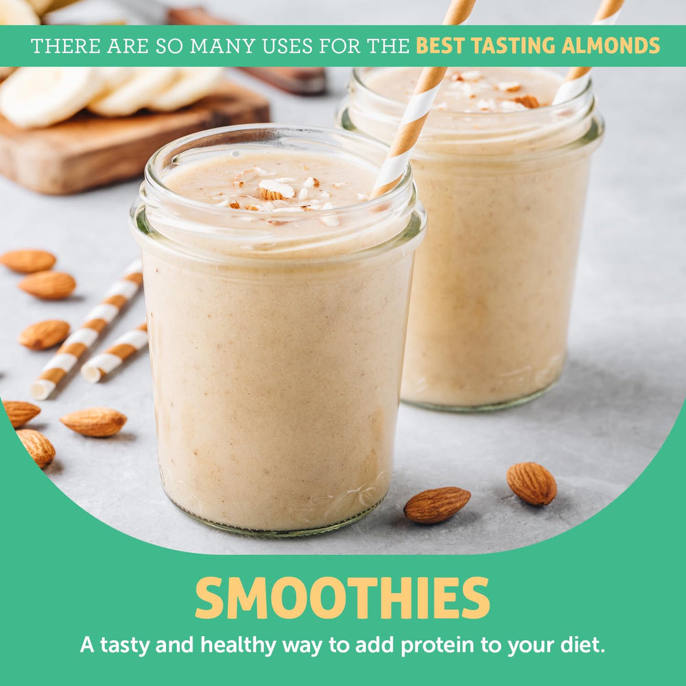 Crazy Richard's spoonful next to a 16 oz jar showing portion size and serving suggestion benefit