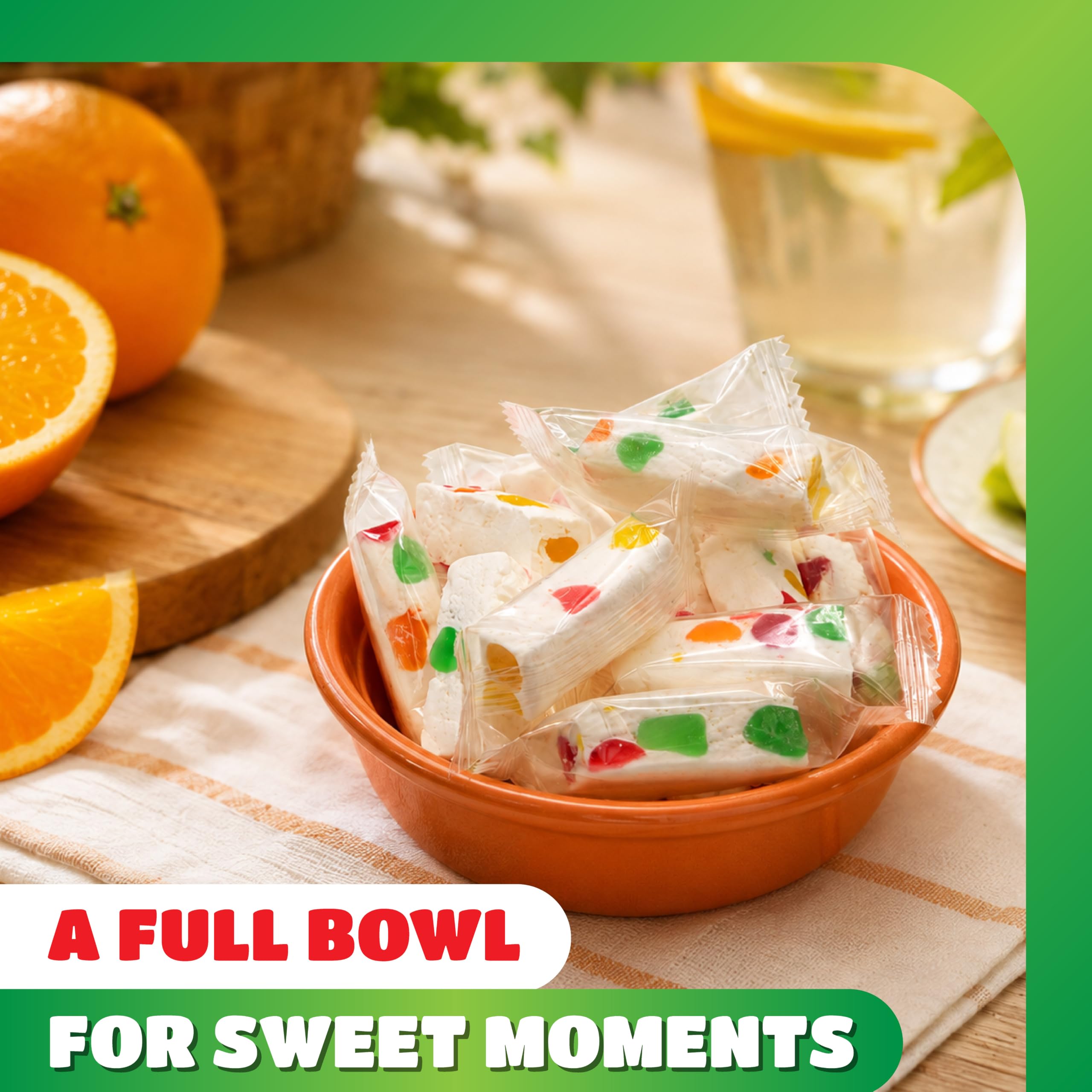 CRAZYOUTLET candies in a decorative bowl for parties adding bright color to displays