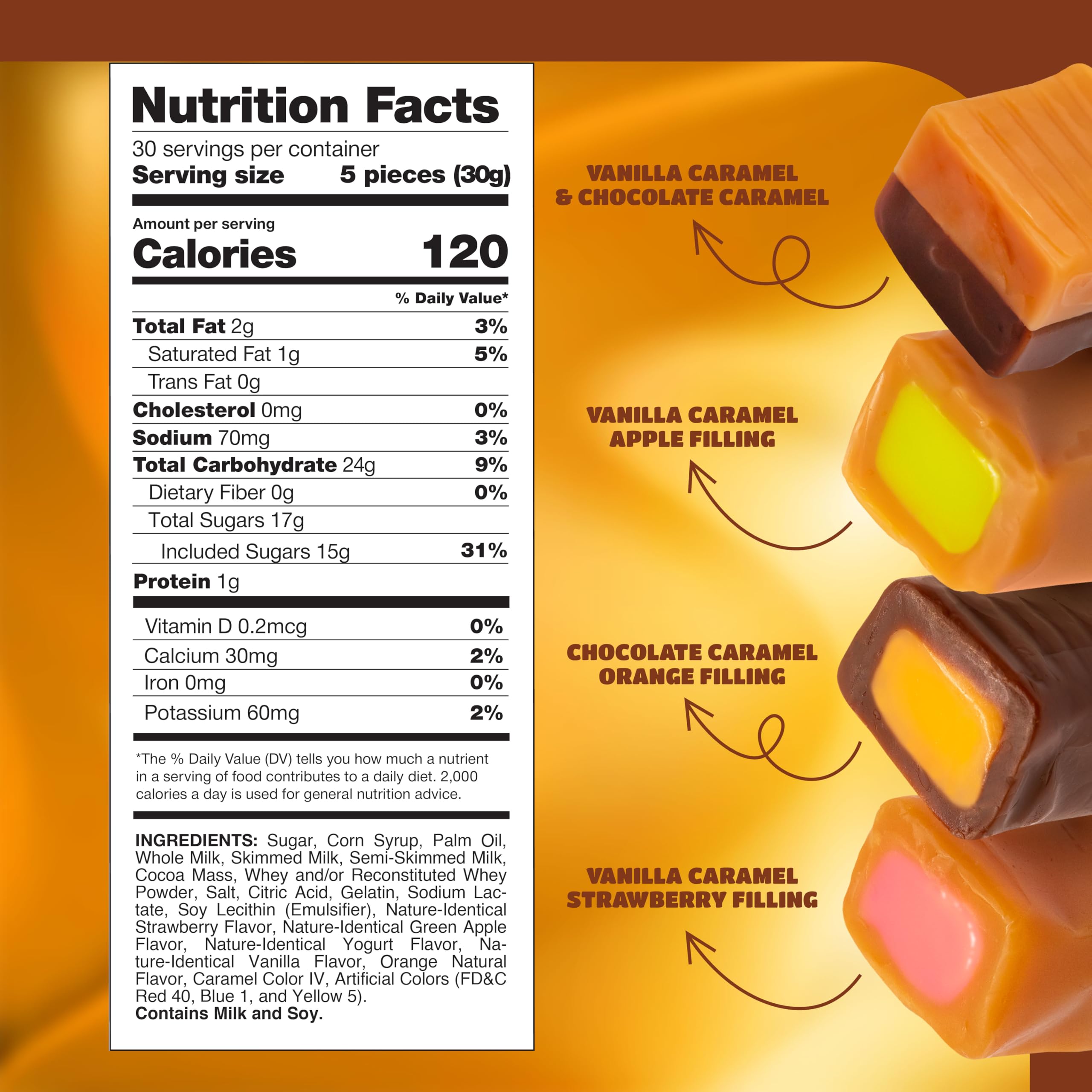 CRAZYOUTLET close-up cut showing filled caramel center and texture benefit