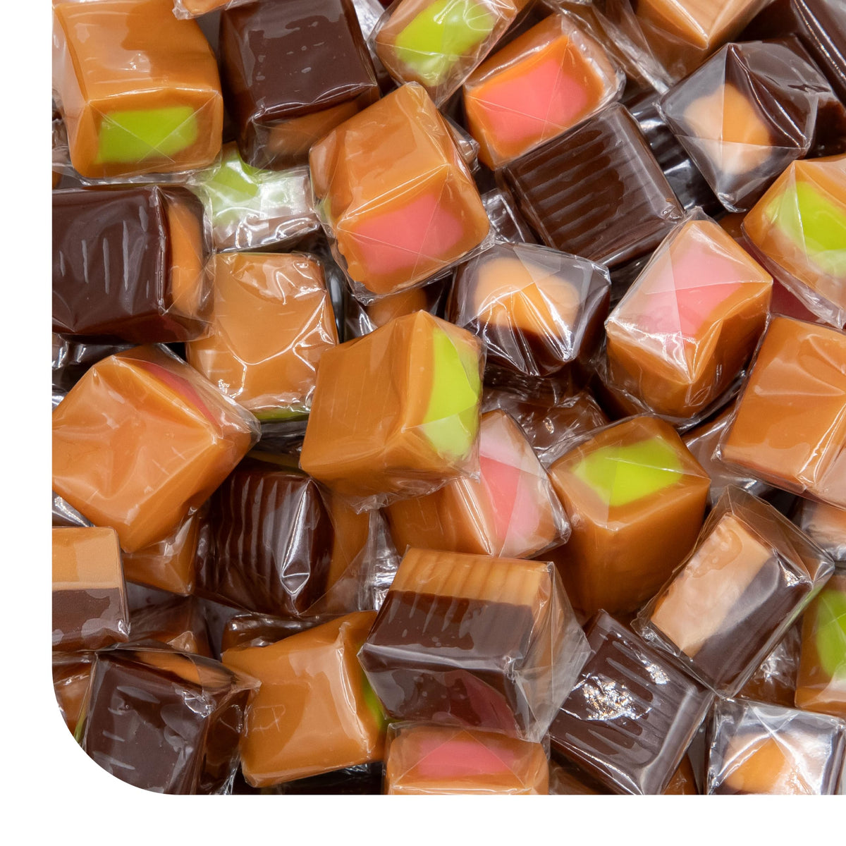 CRAZYOUTLET front packaging of 2 lb caramel mix, ready to gift