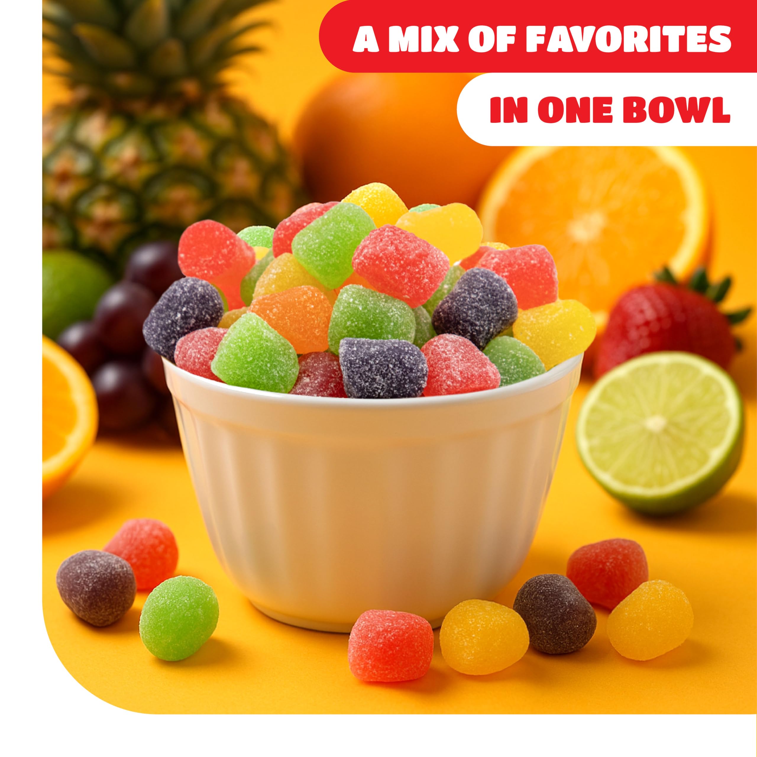 CRAZYOUTLET gum drops used on cupcakes adding bright decorative pop