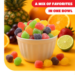 CRAZYOUTLET gum drops used on cupcakes adding bright decorative pop