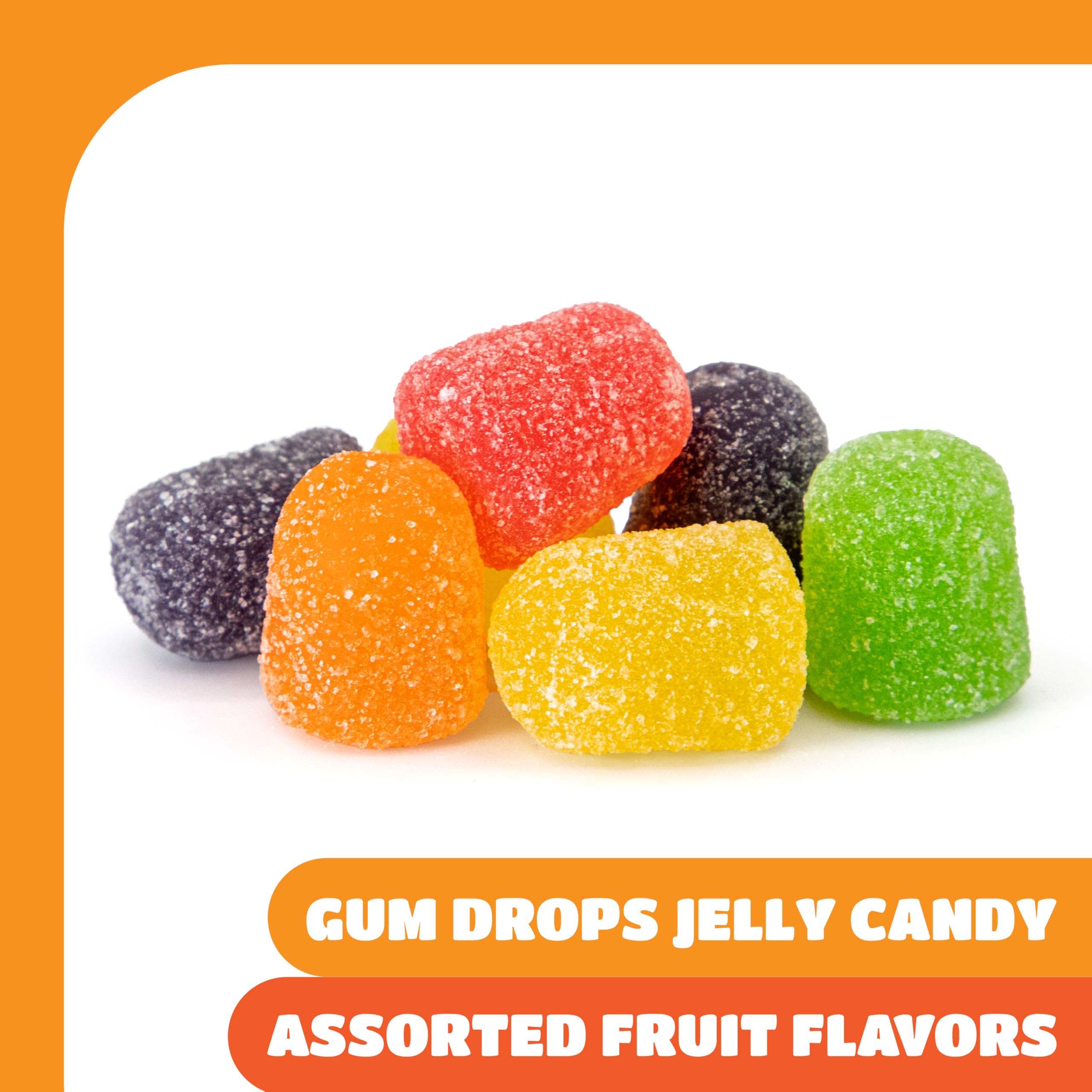 CRAZYOUTLET gum drops in clear jar emphasizing colorful display appeal