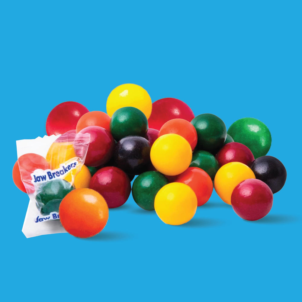 CRAZYOUTLET close-up of layered jaw breaker texture revealing multicolored fruit layers and long-lasting bite