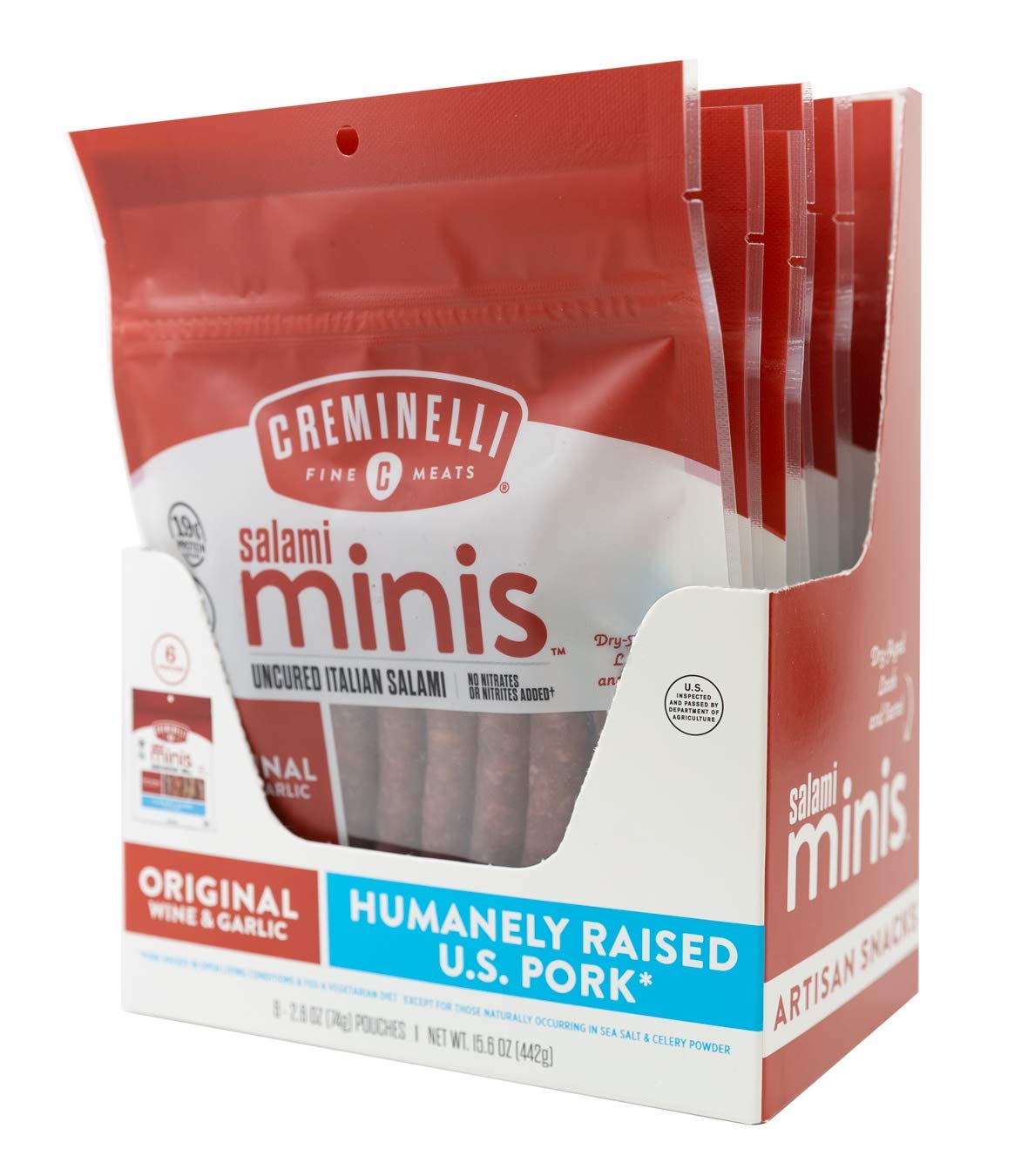 Creminelli front packaging showing brand and six-pack convenience benefit