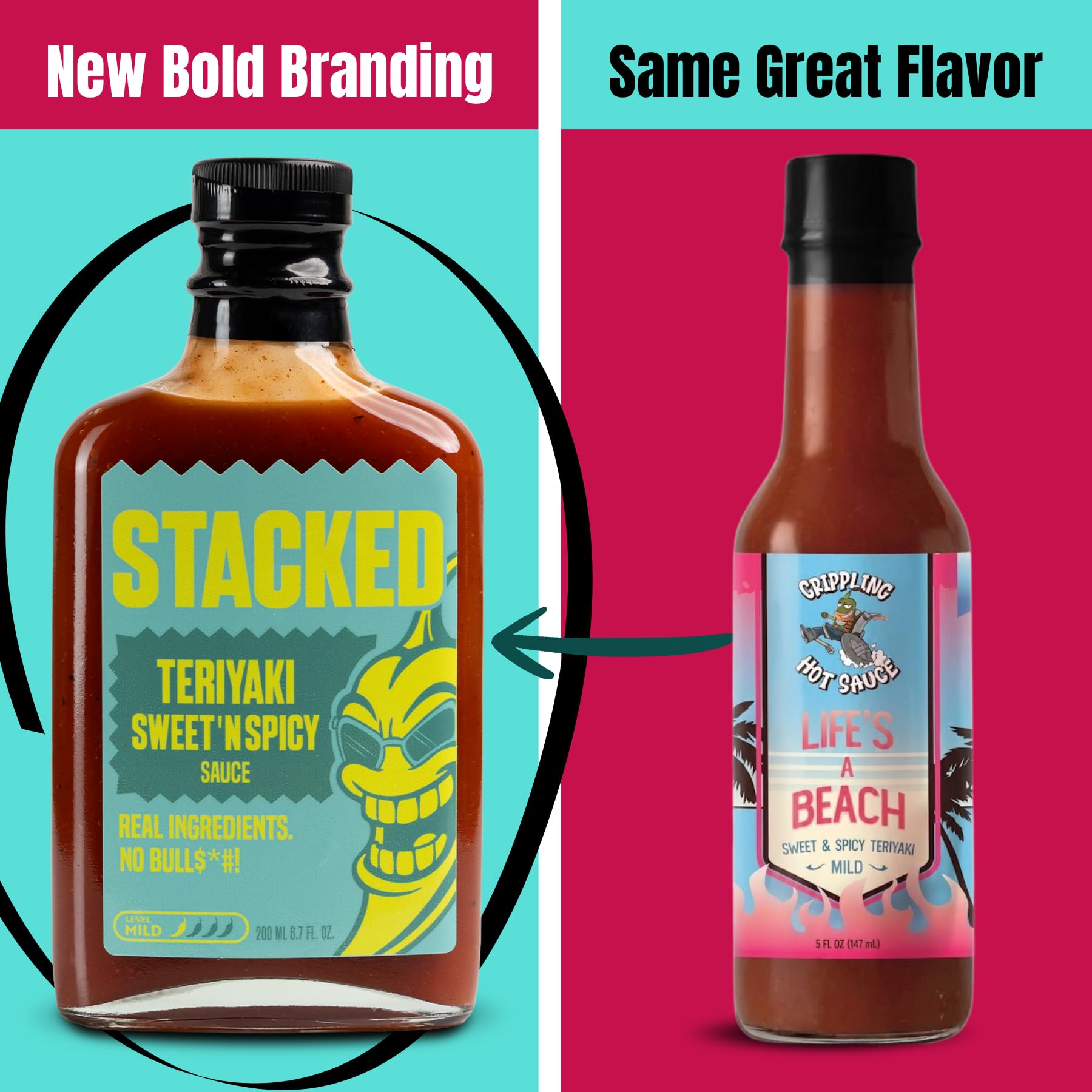 Crippling Hot Sauce pouring smooth teriyaki glaze delivering glossy finish benefit