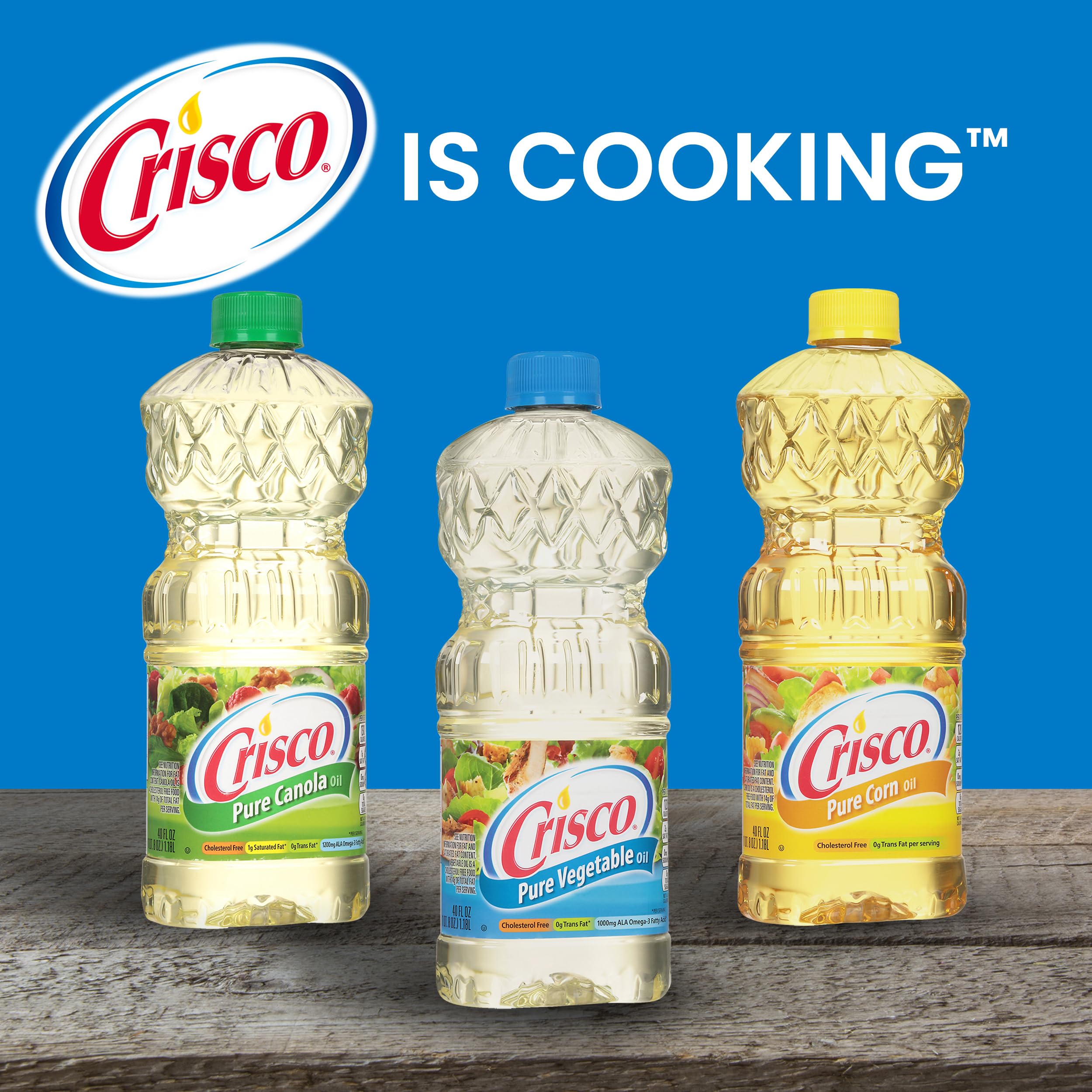 Crisco bottle in kitchen setting conveying pantry readiness and versatility