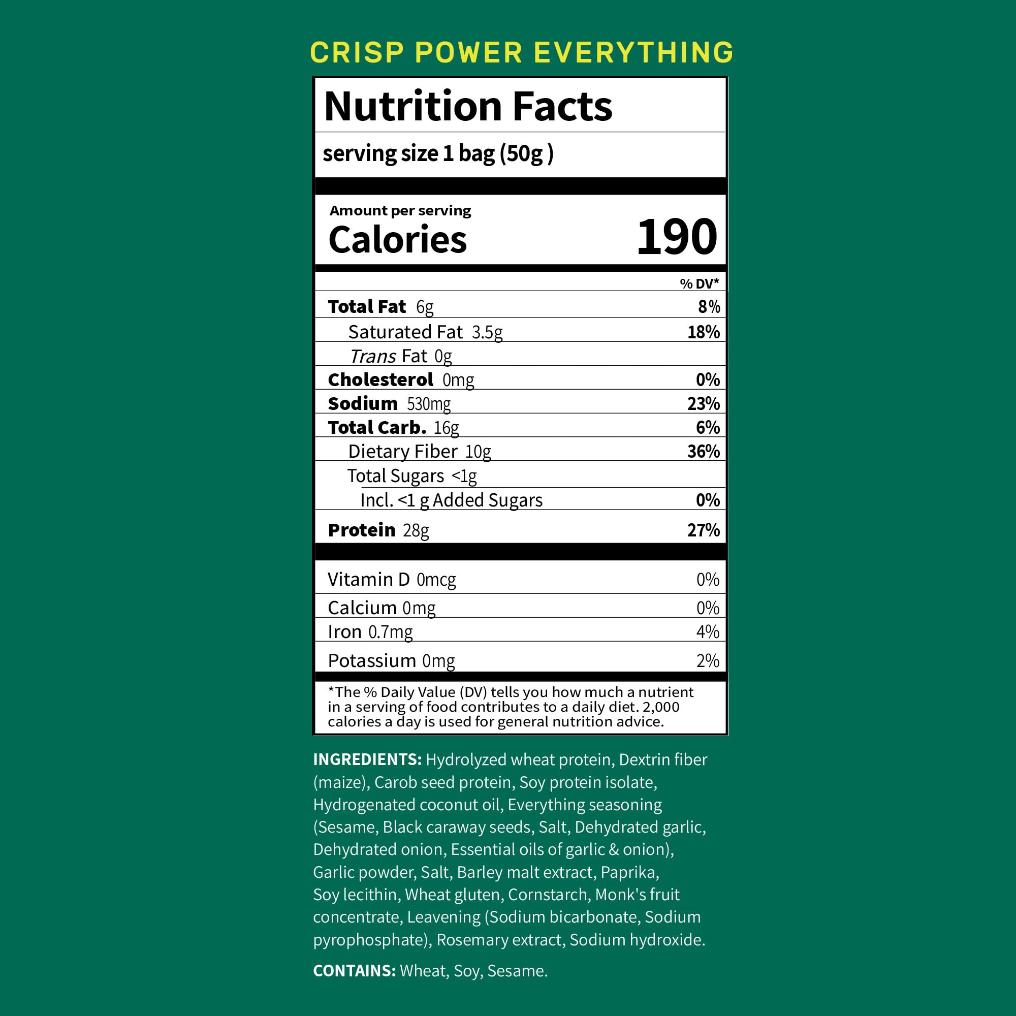 Crisp Power close-up of pretzel texture highlighting crunchy protein bite