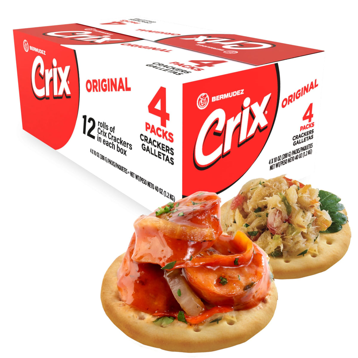 Crix front packaging showing 12 rolls and convenience